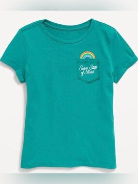 🌈6/$10 Old Navy "Sunny State of Mind" Rainbow Faux Pocket Tee